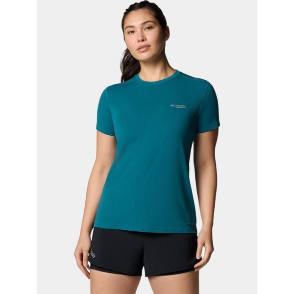 Koszulka sportowa damska Columbia W Endless Trail Running Tech. Zielone t-shirty sportowe Columbia, m, bez wzorów, bez ramiączek, do biegania. W wyprzedaży za 179.10 zł.