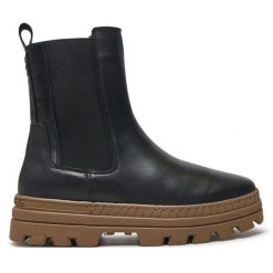 Sztyblety Marc O'Polo. Czarne botki Marc O'Polo, bez wzorów, bez obcasa, na płaskiej podeszwie, bez zapięcia. Za 499.99 zł.