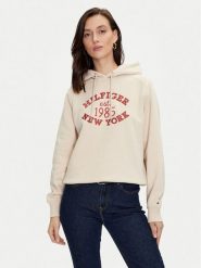 Tommy Hilfiger Bluza Varsity WW0WW42098 Beżowy Regular Fit. Brązowe bluzy Tommy Hilfiger, s, bez wzorów, z bawełny, bez kaptura. Za 379.99 zł.