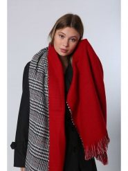 Lucky Bees Szal w kolorze czerwono-czarnym - 185 x 70 cm rozmiar: onesize. Czarne szaliki i kominy Lucky Bees, bez wzorów, z materiału. Za 113.10 zł.