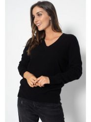 Perfect Cashmere Kaszmirowy sweter "Kalie" w kolorze czarnym rozmiar: XL. Czarne swetry Perfect Cashmere, xl, bez wzorów, z kaszmiru, bez ramiączek. Za 347.99 zł.