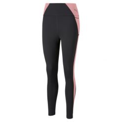 Legginsy treningowe damskie Puma Evostripe High Waist 7/8. Czarne legginsy Puma, bez wzorów, sportowe. Za 154.52 zł.