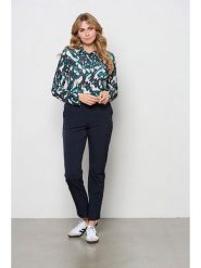 &Co Woman Bluzka "Lotte" w kolorze czarno-szaro-turkusowym rozmiar: L. Czarne bluzki &Co Woman, l, bez wzorów, bez kołnierzyka, bez ramiączek. Za 154.79 zł.