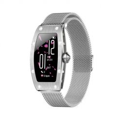 Smartwatch Kumi K18 Svarovski srebrny. Szare smartbandy Kumi. Za 178.99 zł.