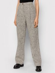 Tory Burch Spodnie materiałowe 85348 Szary Regular Fit. Szare spodnie materiałowe Tory Burch, bez wzorów, ze lnu. Za 1,399.00 zł.