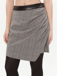 DKNY Spódnica P3GNTU82 Szary Regular Fit. Szare spódnice DKNY, bez wzorów, z syntetyku, mini. Za 429.99 zł.