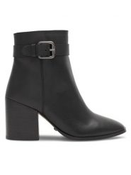 Gino Rossi Botki MATERA-36733 Czarny. Czarne botki Gino Rossi, bez wzorów, ze skóry, bez obcasa, na słupku, bez zapięcia. Za 214.99 zł.