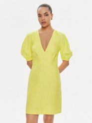 TWINSET Sukienka letnia 241TT2107 Żółty Regular Fit. Żółte sukienki Twinset, bez wzorów, z wiskozy, bez kołnierzyka, bez ramiączek. Za 599.99 zł.