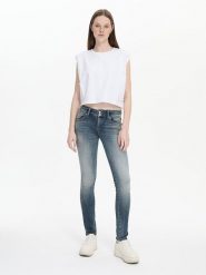 LTB Dżinsy "Molly" - Skinny fit - w kolorze niebieskim rozmiar: W29/L30. Niebieskie jeansy LTB, l, z aplikacjami, ze skóry, klasyczne, z podwyższonym stanem. Za 132.36 zł.