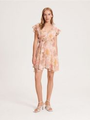 Wzorzysty kombinezon - wielobarwny. Kombinezony Reserved, l, bez wzorów, z tkaniny, bez kołnierzyka, bez ramiączek. W wyprzedaży za 49.99 zł.