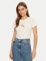 Calvin Klein Jeans T-Shirt Gradient J20J224982 Écru Slim Fit. T-shirty Calvin Klein Jeans, s, bez wzorów, z bawełny, bez kołnierzyka, bez ramiączek. Za 109.99 zł.