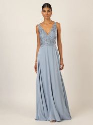 APART Sukienka w kolorze błękitnym rozmiar: 40. Niebieskie sukienki Apart, bez wzorów, z koronki, bez kołnierzyka, bez ramiączek, maxi. Za 315.50 zł.