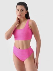 4F Dół od bikini damski - różowy M. Czerwone bikini 4f, bez wzorów, z elastanu, wakacyjne. W wyprzedaży za 29.99 zł.