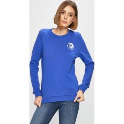 Diesel - Bluza. Niebieskie bluzy Diesel, l, bez wzorów, z bawełny, bez kaptura. W wyprzedaży za 179.90 zł.