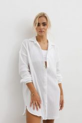 KOSZULA JULIETTE ECRU L - Flawless. Koszule Flawless, l, bez wzorów, z bawełny, biznesowe, bez kołnierzyka, bez ramiączek. Za 360.00 zł.