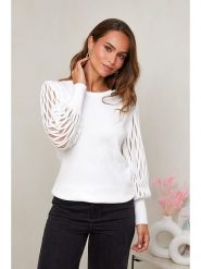 Soft Cashmere Sweter w kolorze białym rozmiar: 34/36. Białe swetry Soft Cashmere, bez wzorów, z kaszmiru, klasyczne, bez ramiączek. Za 119.40 zł.