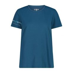 Koszulka damska turystyczna CMP 38T6656. Niebieskie t-shirty sportowe CMP, l, bez wzorów, bez ramiączek. W wyprzedaży za 76.99 zł.