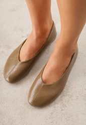 Zielone Gładkie Balerinki Basic z Zaokrąglonym Noskiem Kaleta. Zielone baleriny Renee, bez wzorów, z jeansu, klasyczne, bez obcasa, bez zapięcia. Za 79.99 zł.