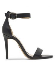 Nine West Sandały WFA2646-1 Czarny. Czarne sandały Nine West, bez wzorów, ze skóry, bez obcasa, na szpilce, bez zapięcia. Za 229.99 zł.