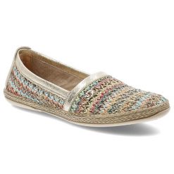 Kolorowe Espadryle Armodo Eleganckie Wsuwane Obuwie Damskie. Żółte espadryle Armodo, z aplikacjami, boho, bez obcasa. Za 305.99 zł.