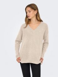 ONLY Sweter w kolorze kremowym rozmiar: M. Brązowe swetry ONLY, m, bez wzorów, ze splotem, bez ramiączek. Za 113.90 zł.