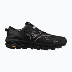 Buty Mizuno Wave Mujin LS GTX Black/Iris/Spring Crocus. Czarne buty do biegania Mizuno, bez wzorów, z gore-texu, bez zapięcia, do biegania, mizuno wave, gore-tex. Za 709.99 zł.