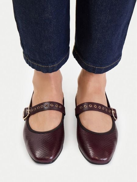 Lasocki Baleriny CEO-RST-ROMI-96 Bordowy. Czerwone baleriny Lasocki, bez wzorów, ze skóry, bez obcasa, bez zapięcia. Za 199.99 zł.