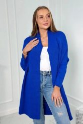 Sweter z rękawami typu nietoperz chabrowy. Niebieskie swetry KESI, l, bez wzorów, z wełny, plus size, bez ramiączek. Za 178.78 zł.