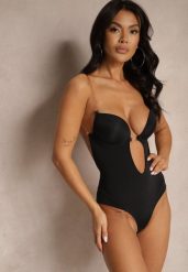 Czarne Modelujące Body z Usztywniany Miseczkami na Regulowanych Ramiączkach Pinnessa. Czarne bielizna modelująca Renee, bez wzorów, bez ramiączek. W wyprzedaży za 63.99 zł.