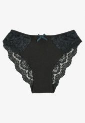 Ciemnozielone Majtki z Bawełny Figi Ozdobione Koronką Nolmoi. Zielone figi Renee, z aplikacjami, z bawełny. W wyprzedaży za 7.99 zł.