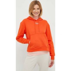 Calvin Klein Jeans bluza damska kolor pomarańczowy z kapturem gładka. Brązowe bluzy Calvin Klein Jeans, l, bez wzorów, z bawełny, z kapturem. W wyprzedaży za 274.99 zł.