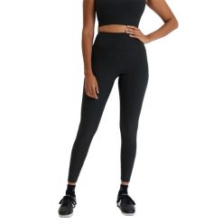 Długie Legginsy Damskie Z Wysokim Stanem Z Prążkowanym Ściągaczem. Czarne legginsy GIRLFRIEND COLLECTIVE, bez wzorów, prążkowane, sportowe, długie. Za 459.99 zł.