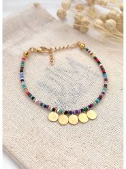 Atelier MIU Pozłacana bransoletka z elementami ozdobnymi rozmiar: onesize. Żółte bransoletki atelier MIU, z perłą, pozłacane. Za 21.99 zł.