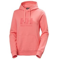 Bluza damska z kapturem Helly Hansen LOGO. Czerwone bluzy Helly Hansen, bez wzorów, casualowe, bez ramiączek, z kapturem. Za 355.00 zł.