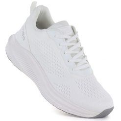 Buty sportowe na platformie białe NEWS 254. Białe buty sportowe lifestyle NEWS, bez wzorów, z materiału, sportowe, bez zapięcia. Za 139.99 zł.