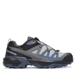 Trekkingi Salomon. Fioletowe buty trekkingowe Salomon, bez wzorów, z gore-texu, bez zapięcia, trekkingowe, gore-tex. Za 629.99 zł.