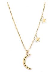 MOODE Naszyjnik "Viktoria" z elementami ozdobnymi - dł. 42 cm rozmiar: onesize. Żółte naszyjniki MOODE, z materiału, ze stali. Za 39.99 zł.