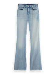 Scotch & Soda Dżinsy - Flared fit - w kolorze błękitnym rozmiar: W28/L32. Niebieskie jeansy Scotch & Soda, l, z aplikacjami, ze skóry, klasyczne, z podwyższonym stanem. Za 162.87 zł.