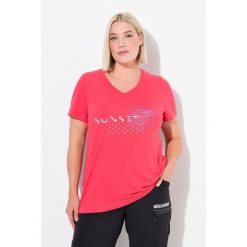 Damskie Bluzka funkcyjna szybkoschnąca dekolt w serek rękaw 1/2. Czerwone t-shirty sportowe Ulla Popken, plus size, bez wzorów, z elastanu, bez ramiączek. Za 195.99 zł.