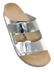 Sunbay Klapki "Trefle" w kolorze srebrnym rozmiar: 36. Szare klapki Sunbay, bez wzorów, klasyczne, z otwartym noskiem, bez obcasa, bez zapięcia. Za 100.52 zł.