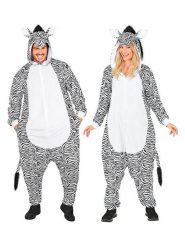 Carnival Party Kombinezon kostiumowy "Zebra" w kolorze biało-szarym rozmiar: XXL. Białe kombinezony Carnival Party, xxl, bez wzorów, bez kołnierzyka, bez ramiączek, krótkie. Za 152.99 zł.