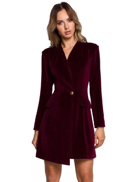 Made of emotion Sukienka w kolorze bordowym rozmiar: XL. Czerwone sukienki Made Of Emotion, xl, bez wzorów, bez kołnierzyka, bez ramiączek, mini. Za 269.99 zł.