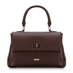 Torebka kuferek z ekoskóry dwukomorowa. Czarne torebki klasyczne Wittchen, z aplikacjami, ze skóry ekologicznej, eleganckie, na ramię, małe, zdobione, bez dodatków. W wyprzedaży za 99.90 zł.