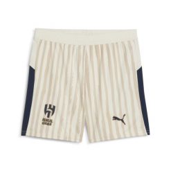 Młodzieżowe szorty KIDSUPER × AL-HILAL SFC PUMA Alpine Snow Club Navy White Blue. Biała szorty Puma, bez wzorów, młodzieżowe. Za 179.00 zł.