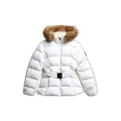 Damska kurtka puchowa Superdry. Białe kurtki Superdry, bez wzorów, z puchu, bez kaptura. Za 642.65 zł.