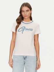 Guess T-Shirt W5GI03I3Z14 Różowy Regular Fit. Czerwone t-shirty Guess, xl, z aplikacjami, z bawełny, bez kołnierzyka, bez ramiączek. Za 139.99 zł.
