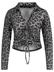 Sublevel Bluzka w kolorze szaro-czarnym rozmiar: S. Czarne bluzki Sublevel, s, bez wzorów, bez kołnierzyka, bez ramiączek. Za 82.99 zł.