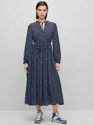 Boss Sukienka codzienna Dasota1 50489738 Granatowy Relaxed Fit. Niebieskie sukienki Boss, na co dzień, bez wzorów, z wiskozy, bez kołnierzyka, bez ramiączek, proste. Za 2,709.00 zł.