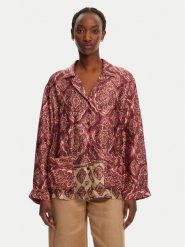ViCOLO Koszula TD0378 Bordowy Relaxed Fit. Czerwone koszule ViCOLO, m, bez wzorów, z wiskozy, bez kołnierzyka, bez ramiączek. Za 469.99 zł.
