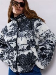 Kurtka sherpa ze stójką na zamek - wielobarwny. Kurtki Sinsay, l, bez wzorów, bez kaptura. Za 89.99 zł.